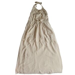 Cream Halter Maxi Dress